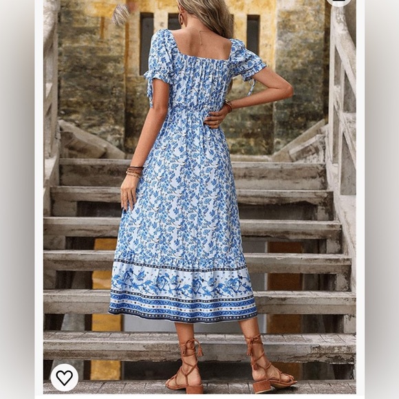 New without tag Blue maxi dress size Large - Picture 4 of 8